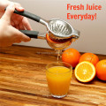 Factory Wholesale custom Logo Manual Citrus Press Juicer Silicone Handles Heavy Duty Metal Stainless Steel Lemon Squeezer